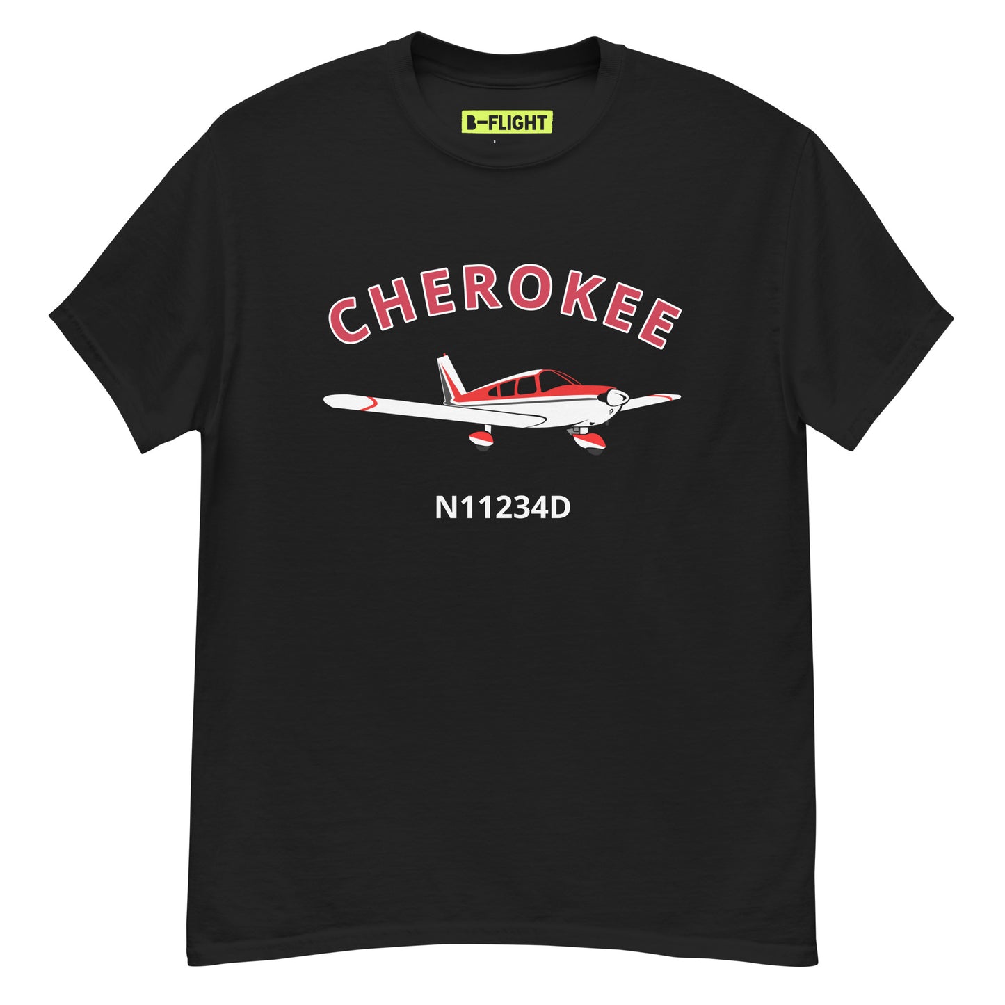 CHEROKEE CUSTOM N NUMBER printed Short-Sleeve classic fit aviation T-Shirt