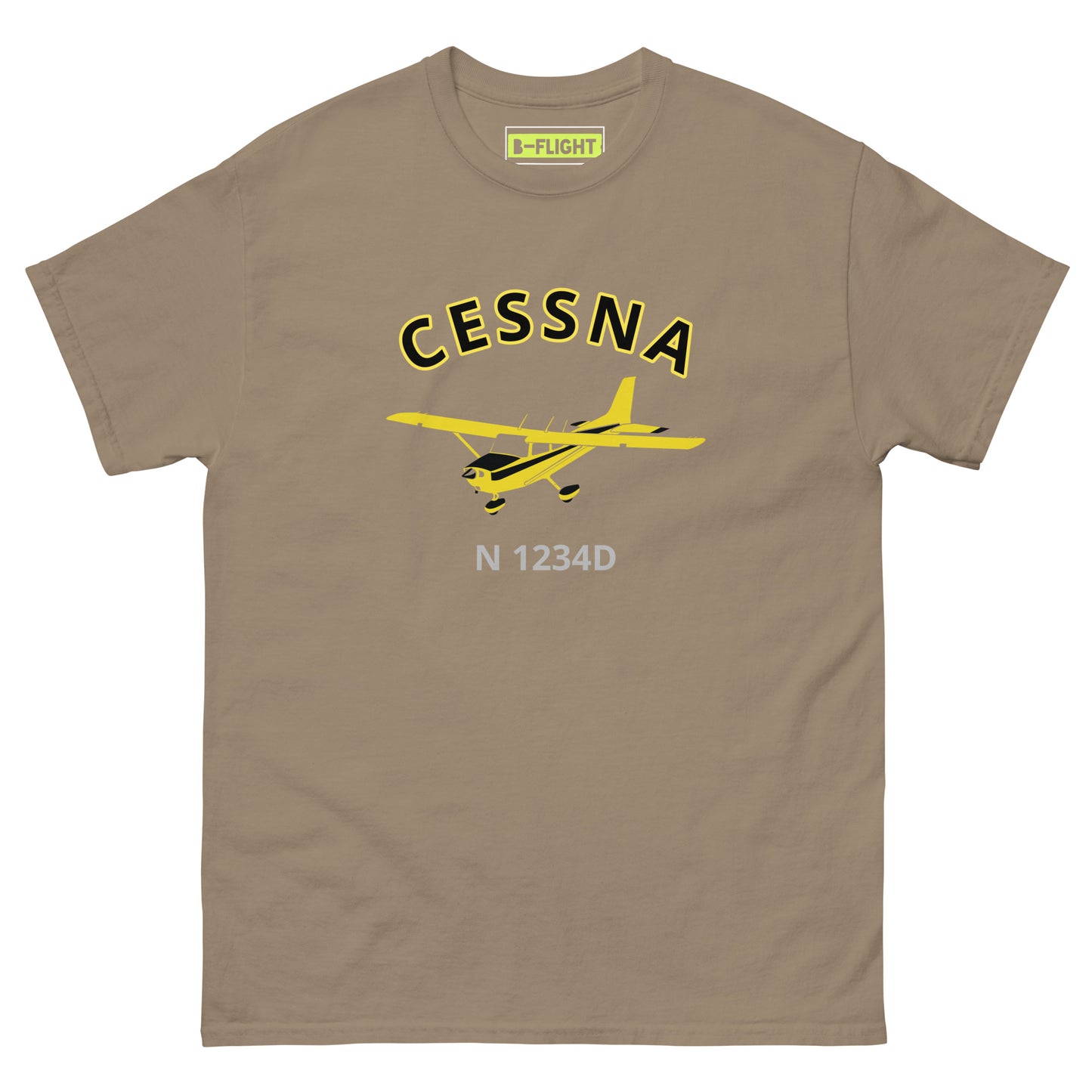 CESSNA 172 Skyhawk Retro yellow CUSTOM N Number Men's classic fit aviation tee