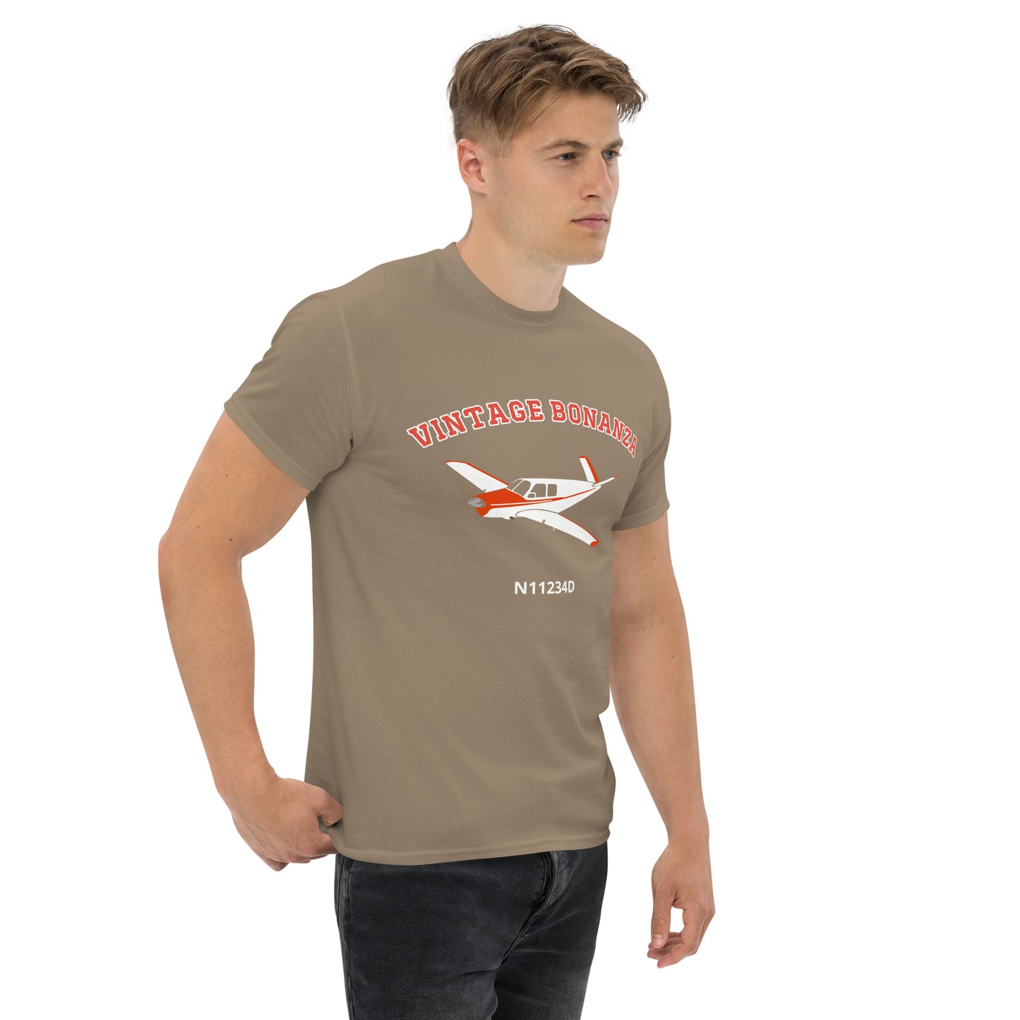 V-TAIL BONANZA  polished spinner CUSTOM N Number Men's classic cotton tee