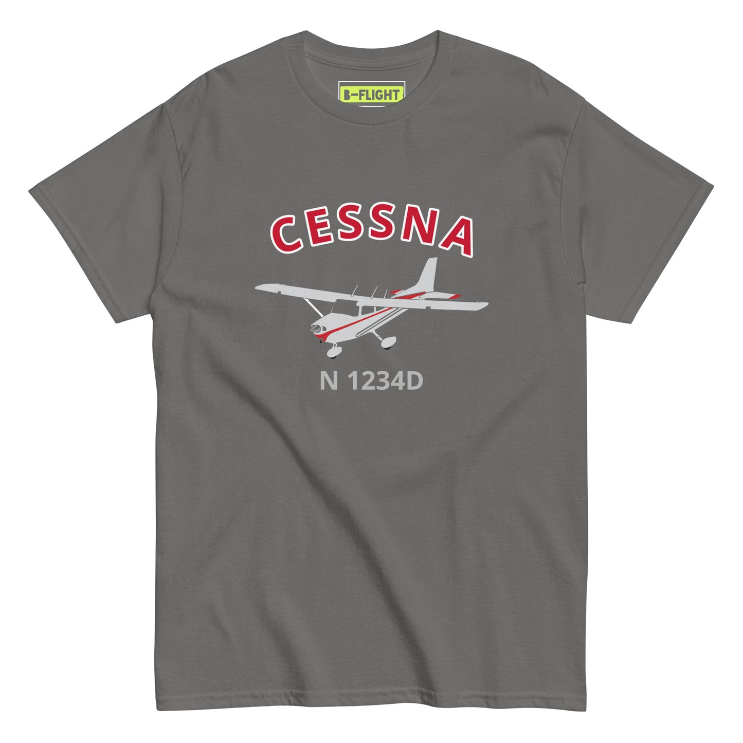 CESSNA 172  Red Trim  CUSTOM N Number Aviation  Unisex Men's classic tee