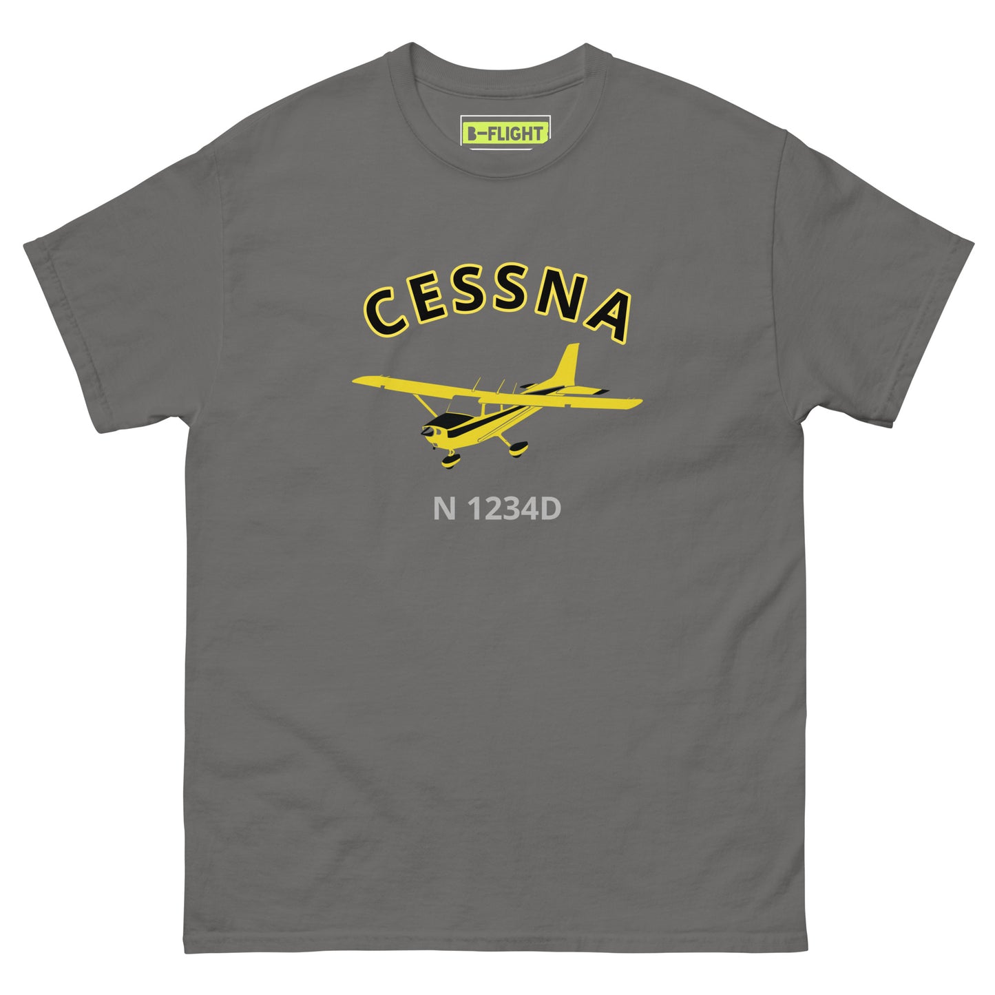 CESSNA 172 Skyhawk Retro yellow CUSTOM N Number Men's classic fit aviation tee