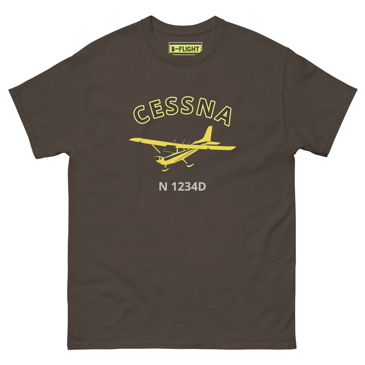 CESSNA 172 Skyhawk Retro yellow CUSTOM N Number Men's classic fit aviation tee