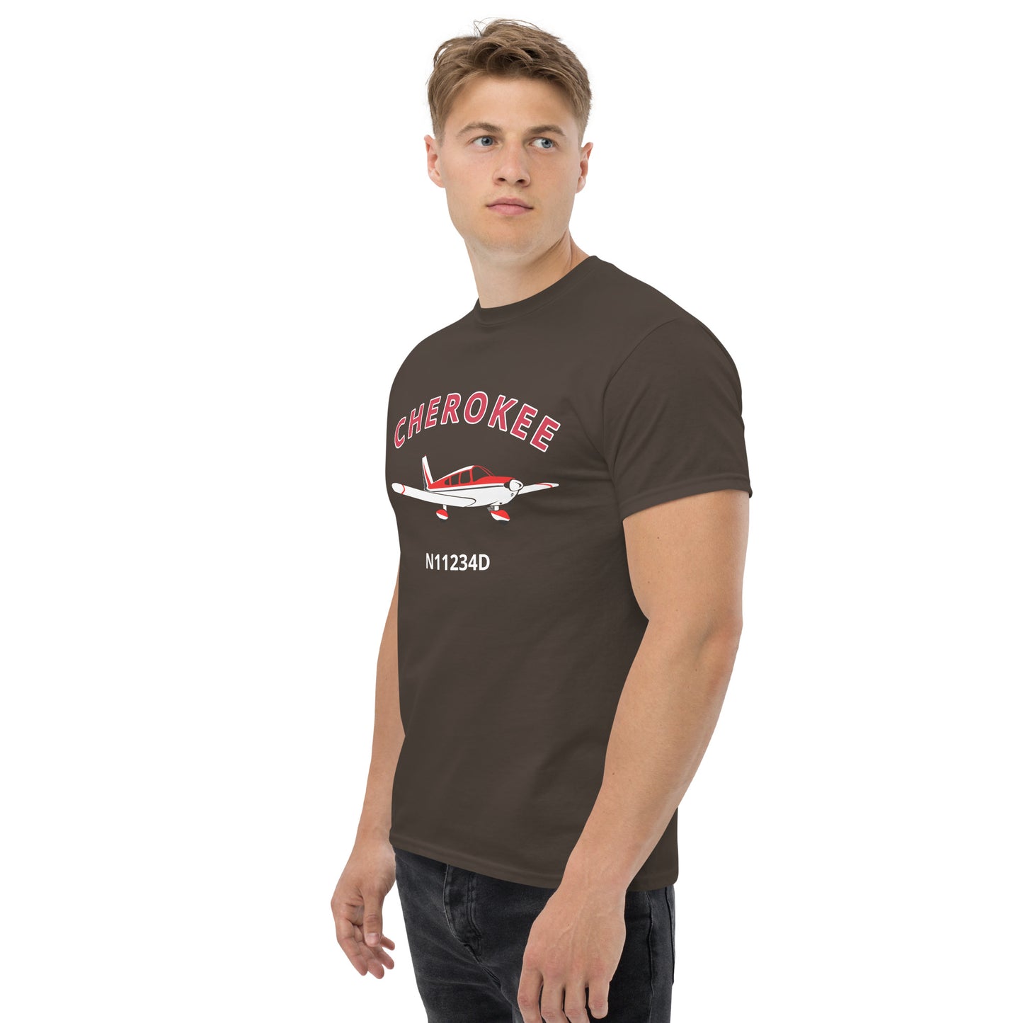 CHEROKEE CUSTOM N NUMBER printed Short-Sleeve classic fit aviation T-Shirt