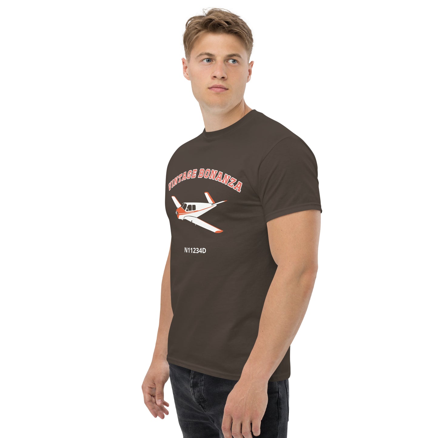 V-TAIL BONANZA  polished spinner CUSTOM N Number Men's classic cotton tee