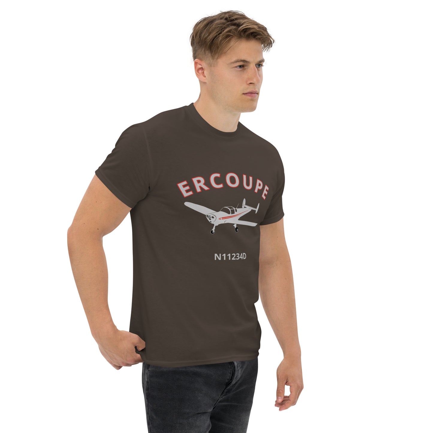 ERCOUPE CUSTOM N NUMBER Printed Short-Sleeve Unisex Classic Fit Aviation T-Shirt