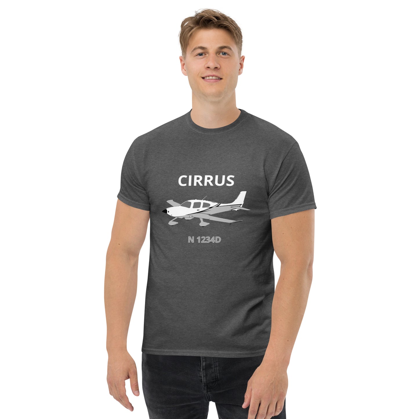 CIRRUS - CUSTOM N Number - Aviation Men's classic fit cotton tee