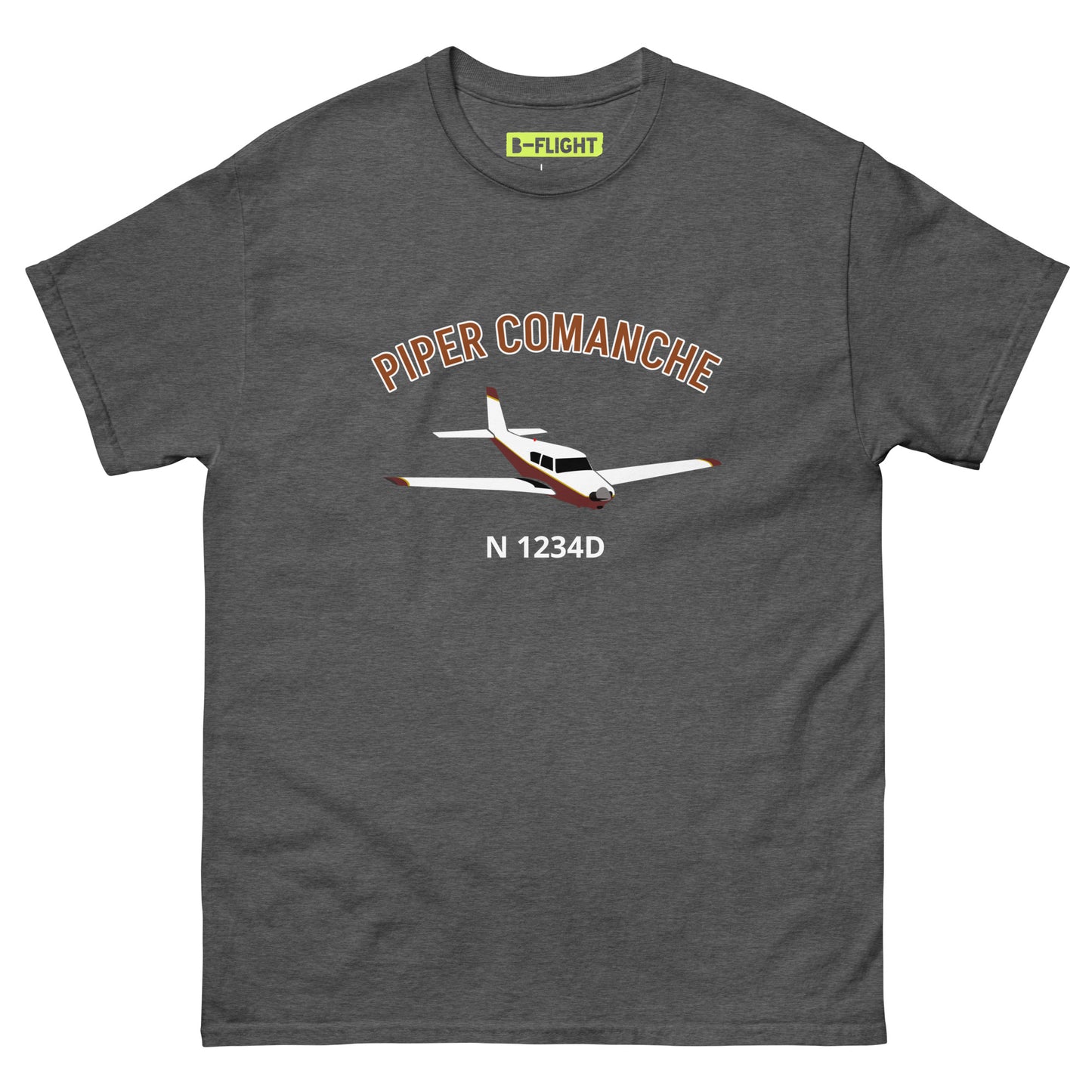 PIPER COMANCHE - CUSTOM N Number - graphic print aviation Men's tee classic fit tee - Minimum order 3