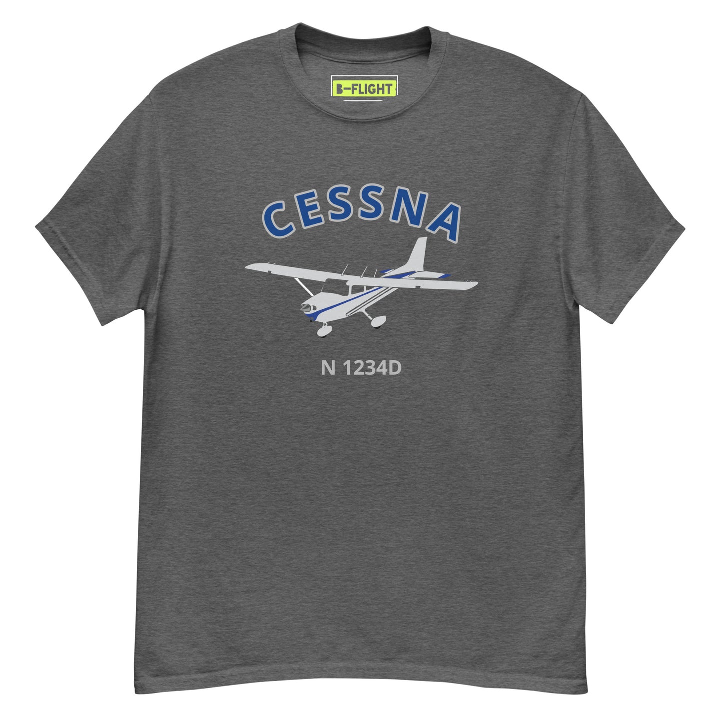 CESSNA 172 Skyhawk Polished grey- blue CUSTOM N Number Men's classic fit aviation tee