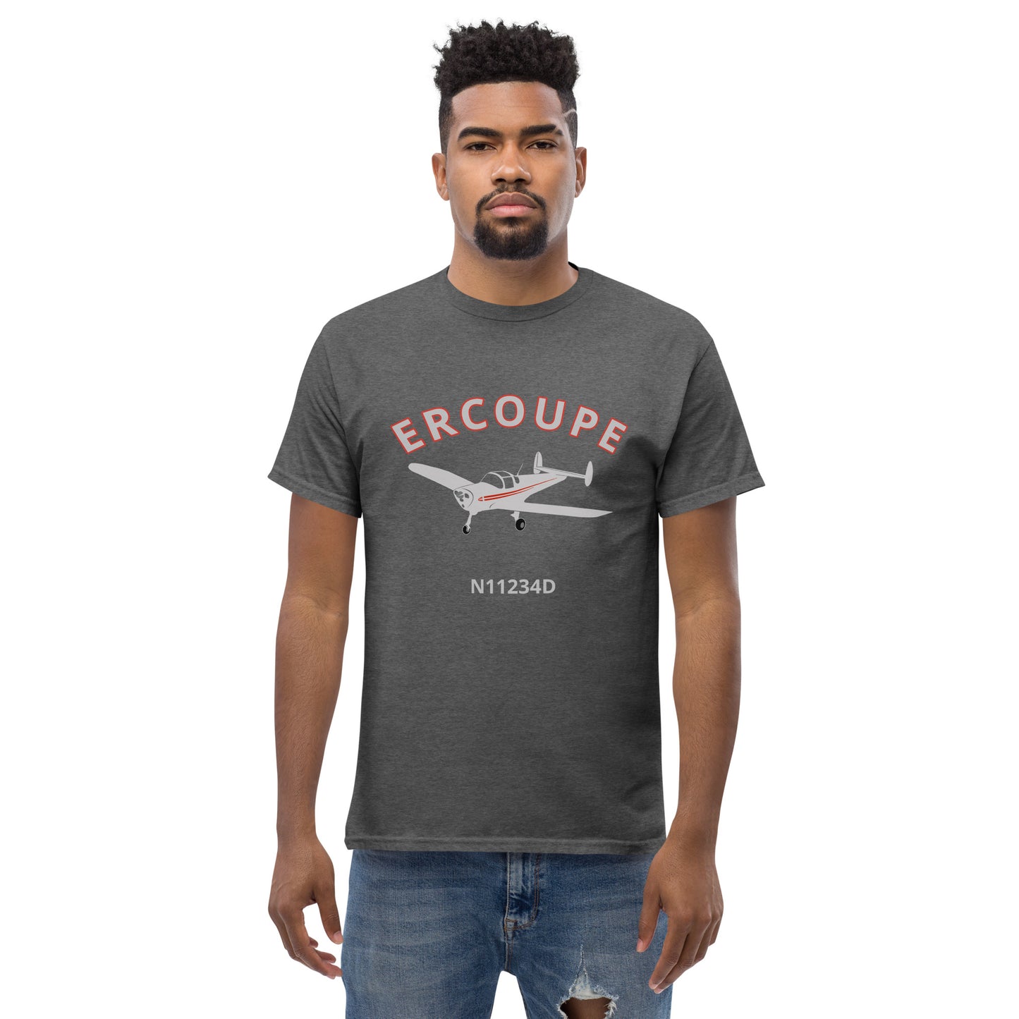 ERCOUPE CUSTOM N NUMBER Printed Short-Sleeve Unisex Classic Fit Aviation T-Shirt