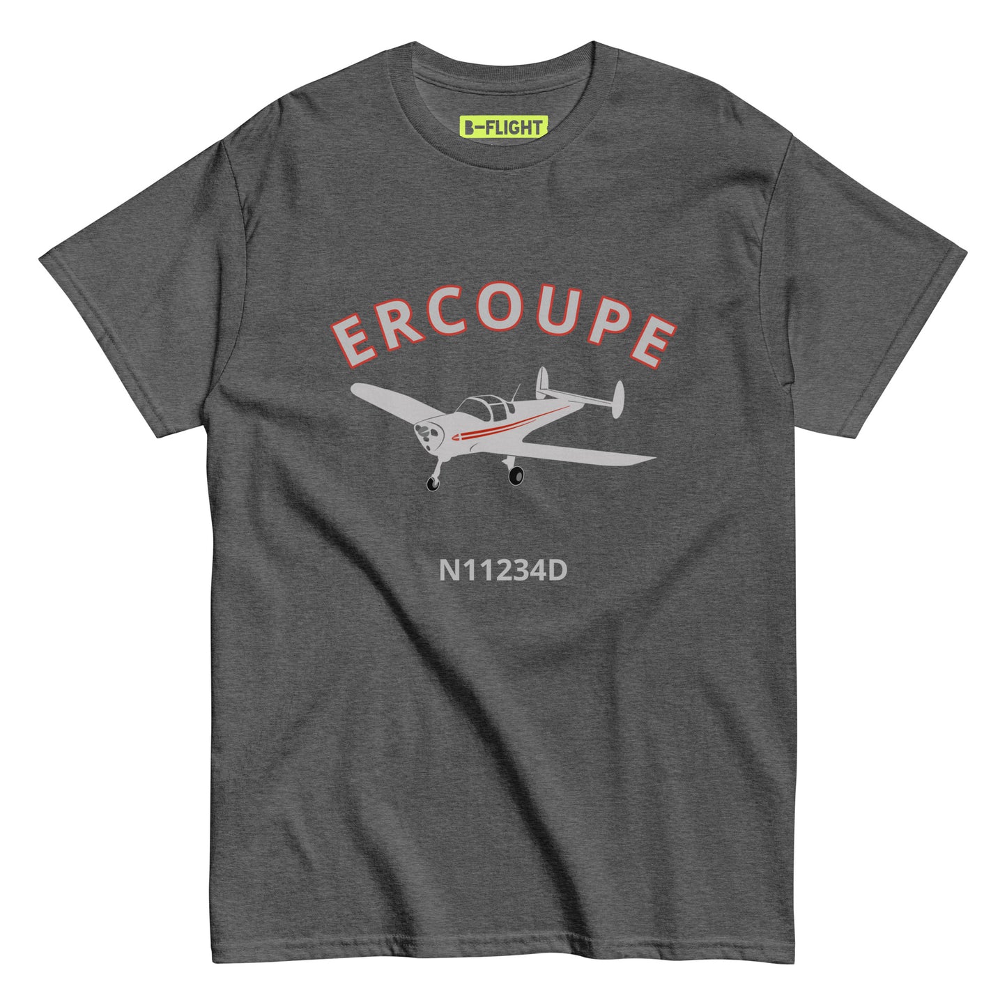 ERCOUPE CUSTOM N NUMBER Printed Short-Sleeve Unisex Classic Fit Aviation T-Shirt