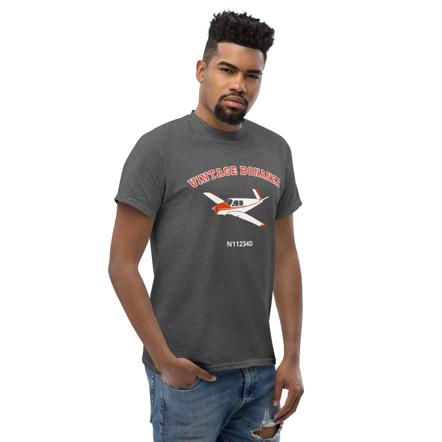 V-TAIL BONANZA  polished spinner CUSTOM N Number Men's classic cotton tee