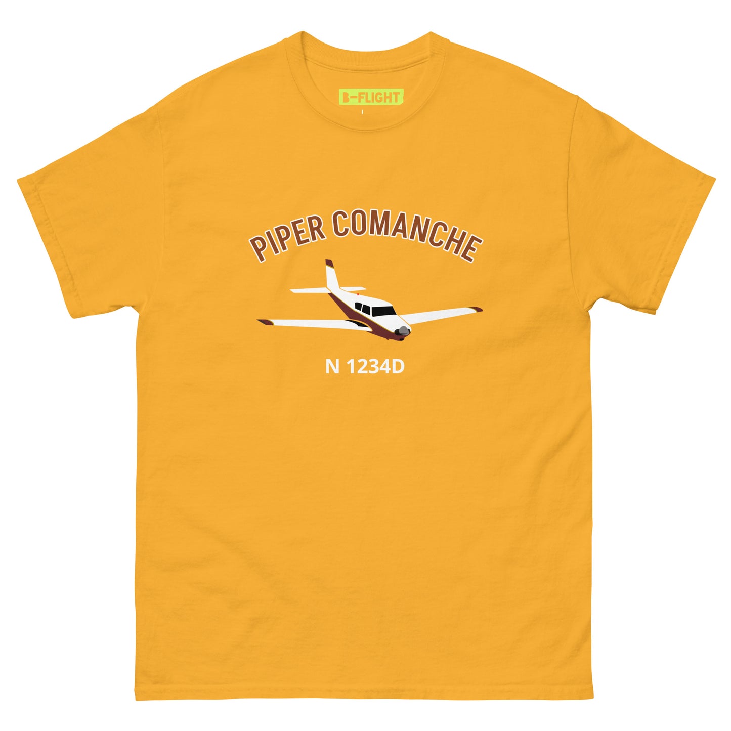 PIPER COMANCHE - CUSTOM N Number - graphic print aviation Men's tee classic fit tee