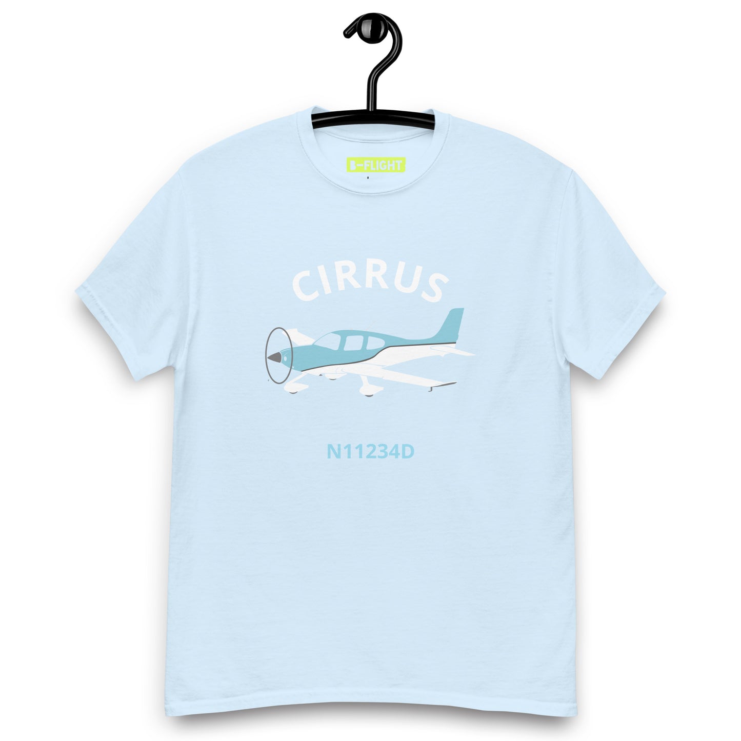 CIRRUS Blue-White  CUSTOM N Number Men's classic fit aviation tee