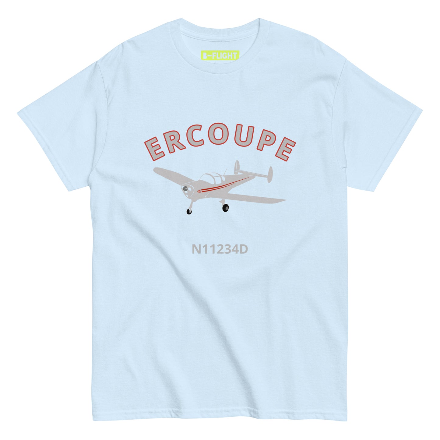 ERCOUPE CUSTOM N NUMBER Printed Short-Sleeve Unisex Classic Fit Aviation T-Shirt