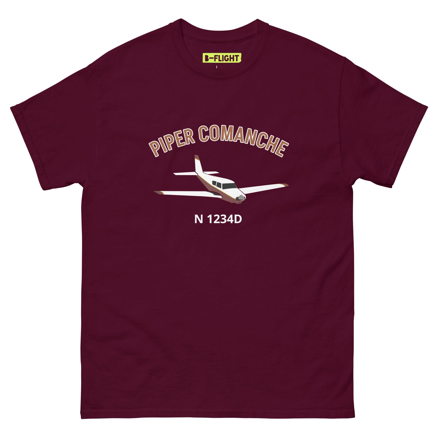 PIPER COMANCHE - CUSTOM N Number - graphic print aviation Men's tee classic fit tee