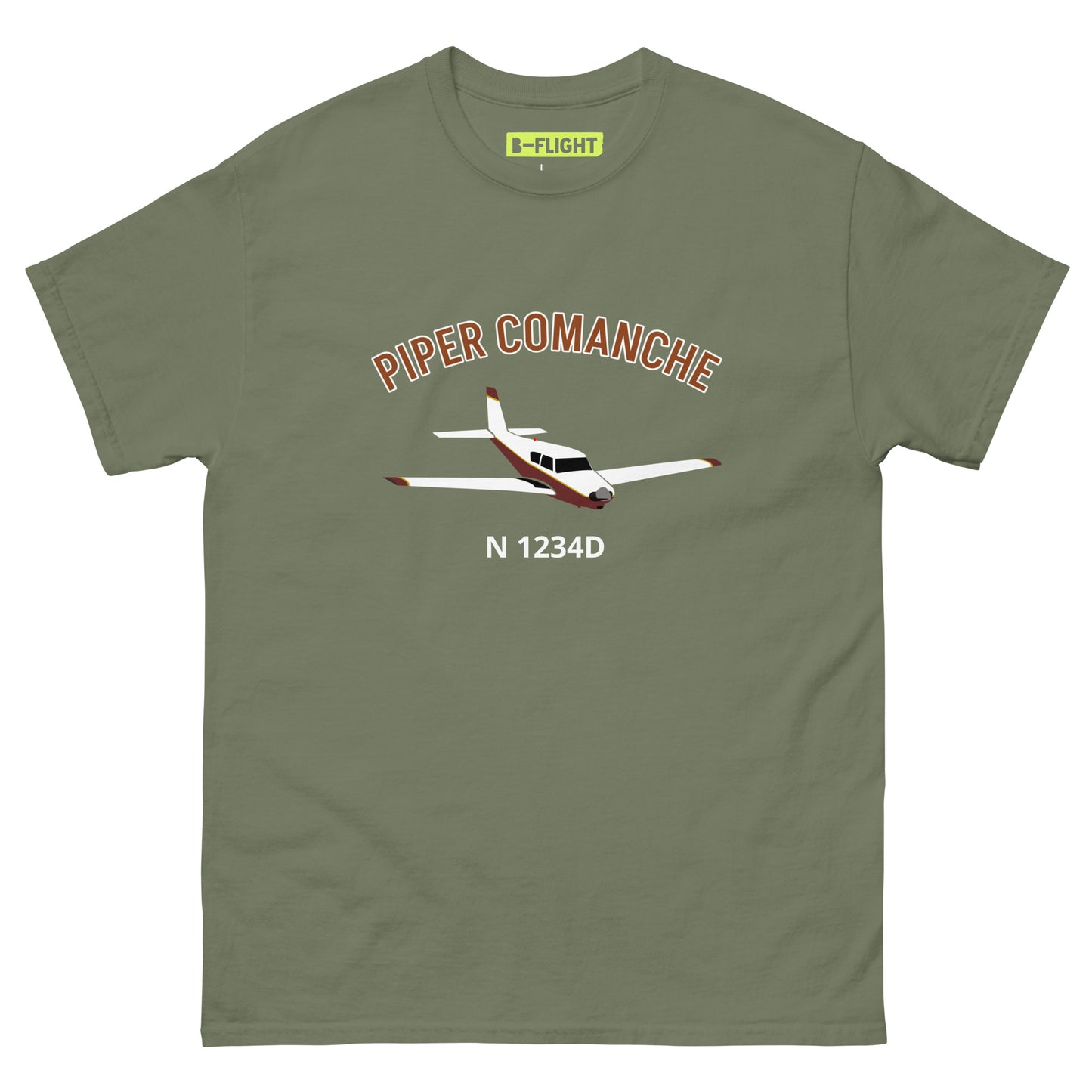 PIPER COMANCHE - CUSTOM N Number - graphic print aviation Men's tee classic fit tee