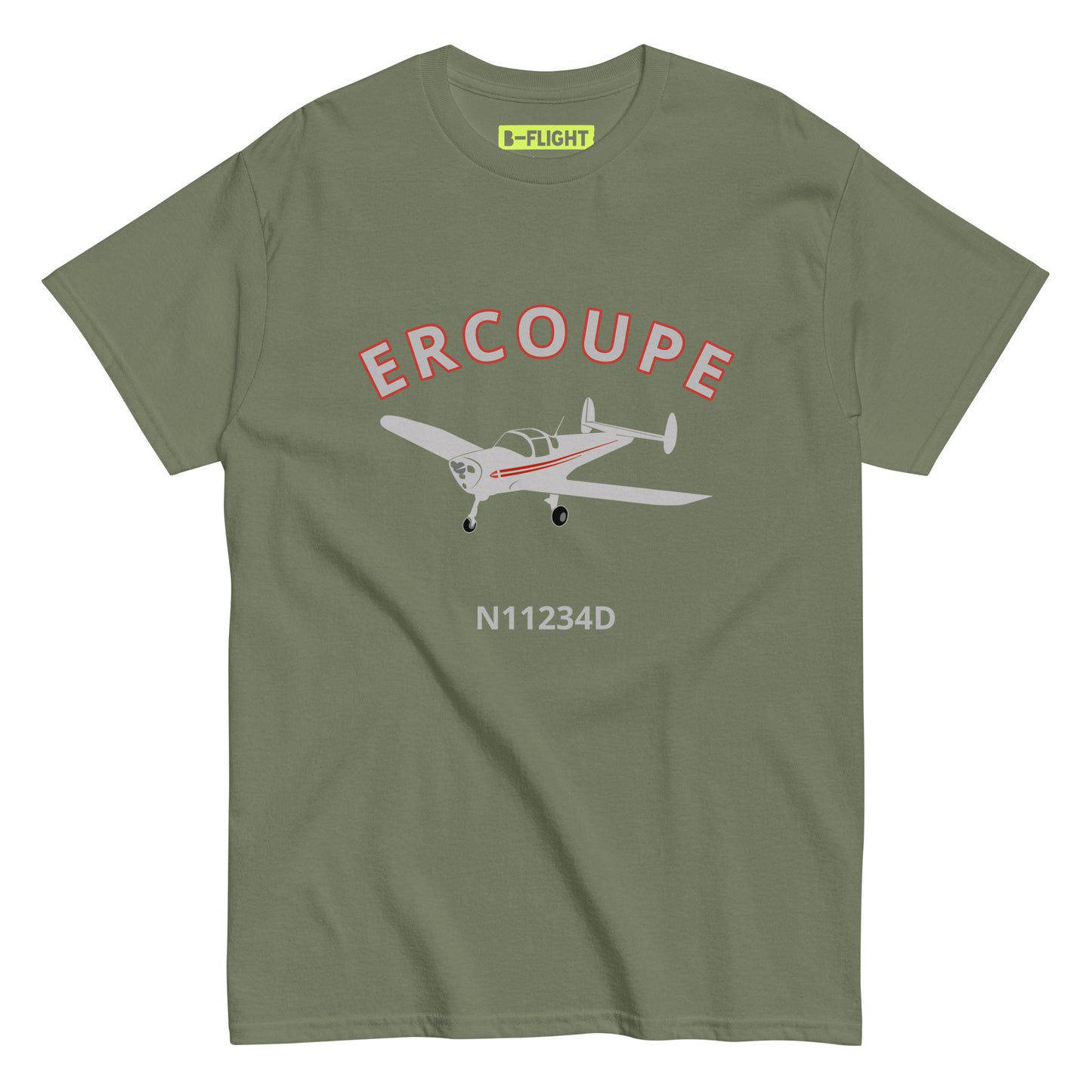 ERCOUPE CUSTOM N NUMBER Printed Short-Sleeve Unisex Classic Fit Aviation T-Shirt