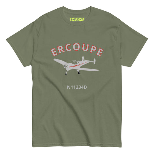 ERCOUPE CUSTOM N NUMBER Printed Short-Sleeve Unisex Classic Fit Aviation T-Shirt - Minimum order 3