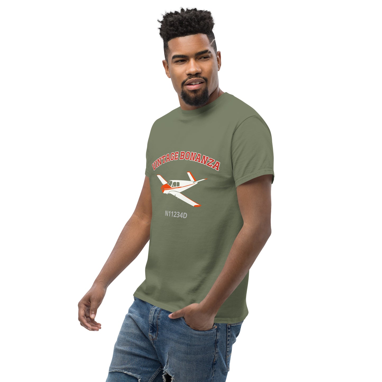 V-TAIL BONANZA  CUSTOM N Number  Men's classic cotton tee