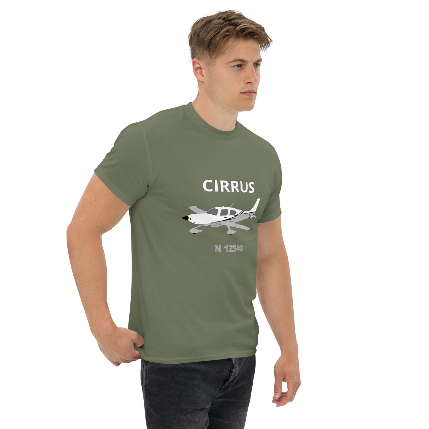 CIRRUS - CUSTOM N Number - Aviation Men's classic fit cotton tee