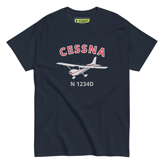 CESSNA 172  Red Trim  CUSTOM N Number Aviation  Unisex Men's classic tee - Minimum order 3