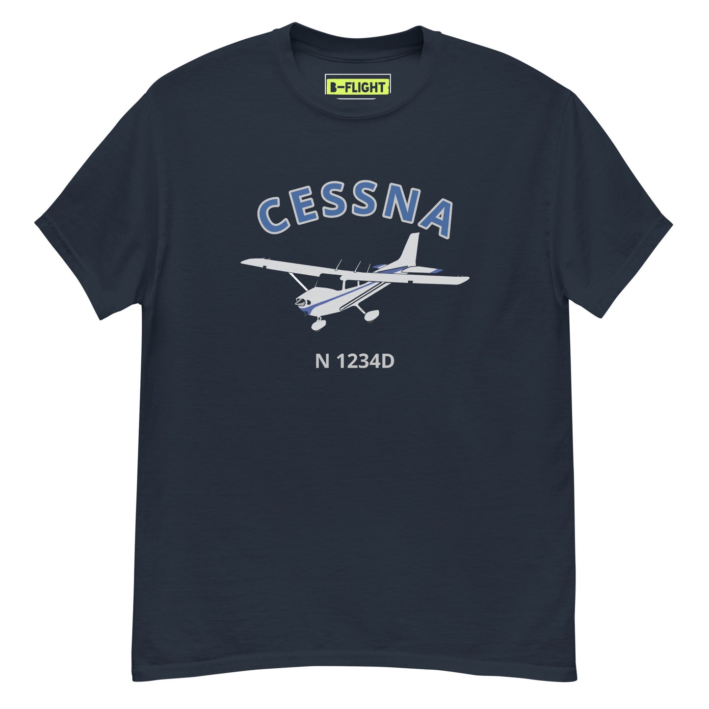 CESSNA 172 Skyhawk Polished grey- blue CUSTOM N Number Men's classic fit aviation tee