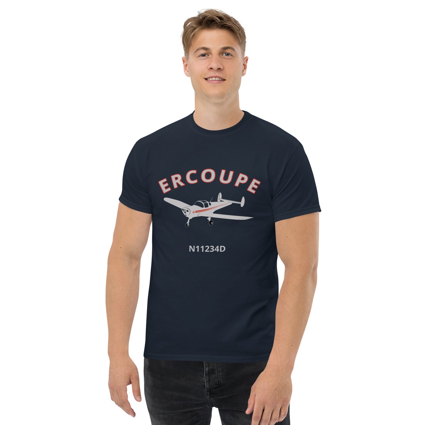 ERCOUPE CUSTOM N NUMBER Printed Short-Sleeve Unisex Classic Fit Aviation T-Shirt