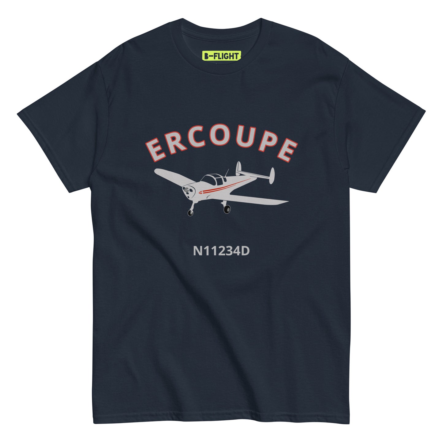 ERCOUPE CUSTOM N NUMBER Printed Short-Sleeve Unisex Classic Fit Aviation T-Shirt