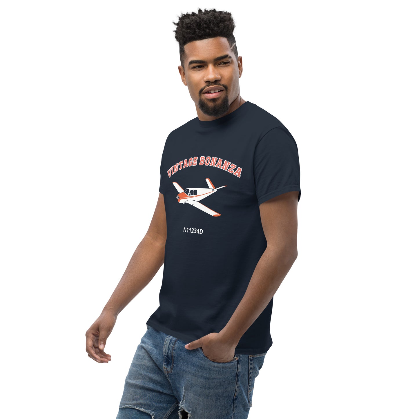 V-TAIL BONANZA  polished spinner CUSTOM N Number Men's classic cotton tee