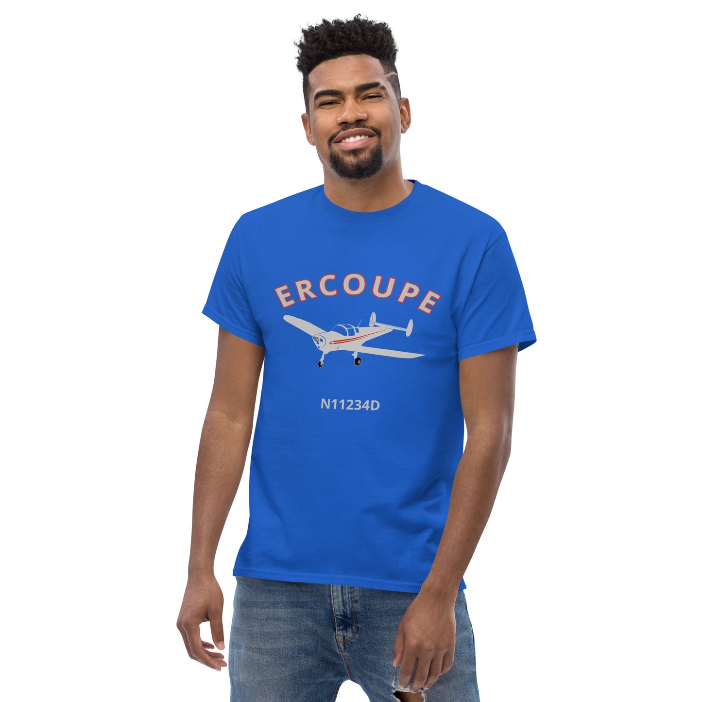 ERCOUPE CUSTOM N NUMBER Printed Short-Sleeve Unisex Classic Fit Aviation T-Shirt