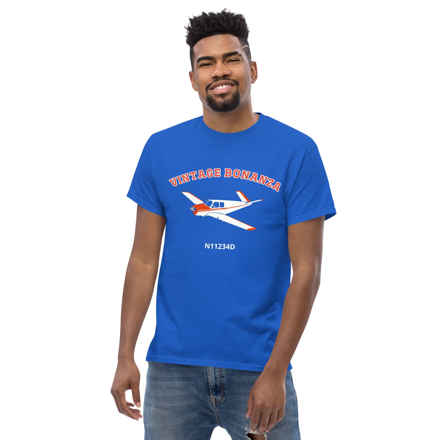 V-TAIL BONANZA  polished spinner CUSTOM N Number Men's classic cotton tee