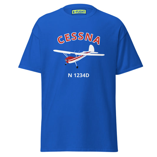 CESSNA 140 white red aircraft CUSTOM N Number Classic fit Men's aviation tee - Minimum order 3