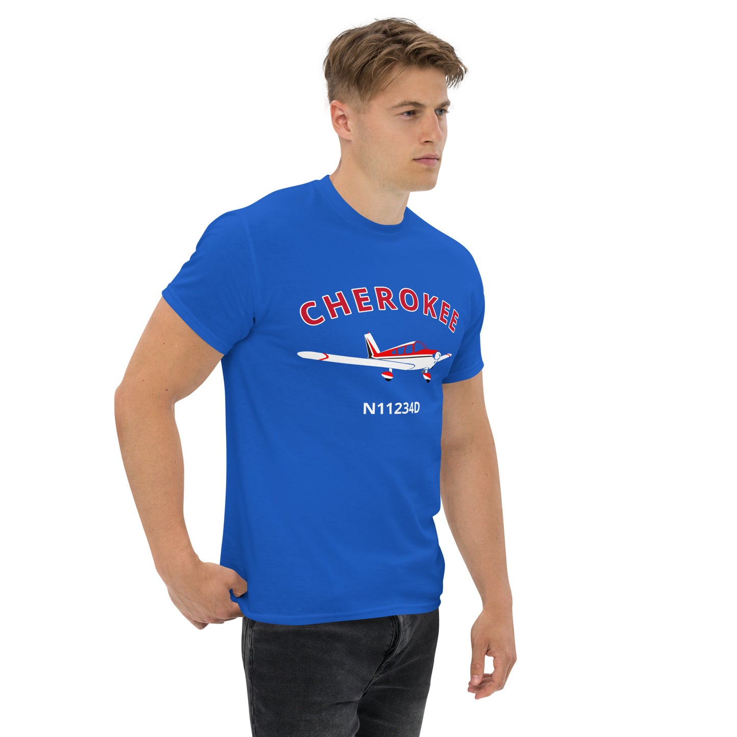 CHEROKEE CUSTOM N NUMBER printed Short-Sleeve classic fit aviation T-Shirt