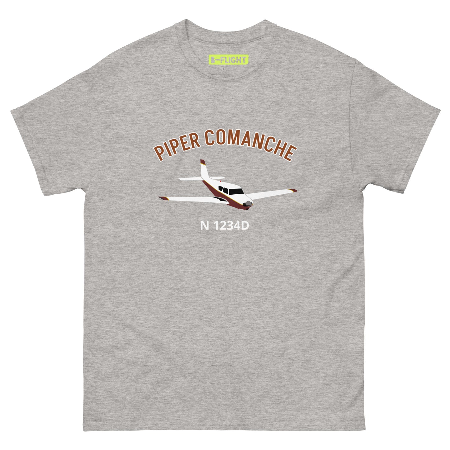 PIPER COMANCHE - CUSTOM N Number - graphic print aviation Men's tee classic fit tee - Minimum order 3