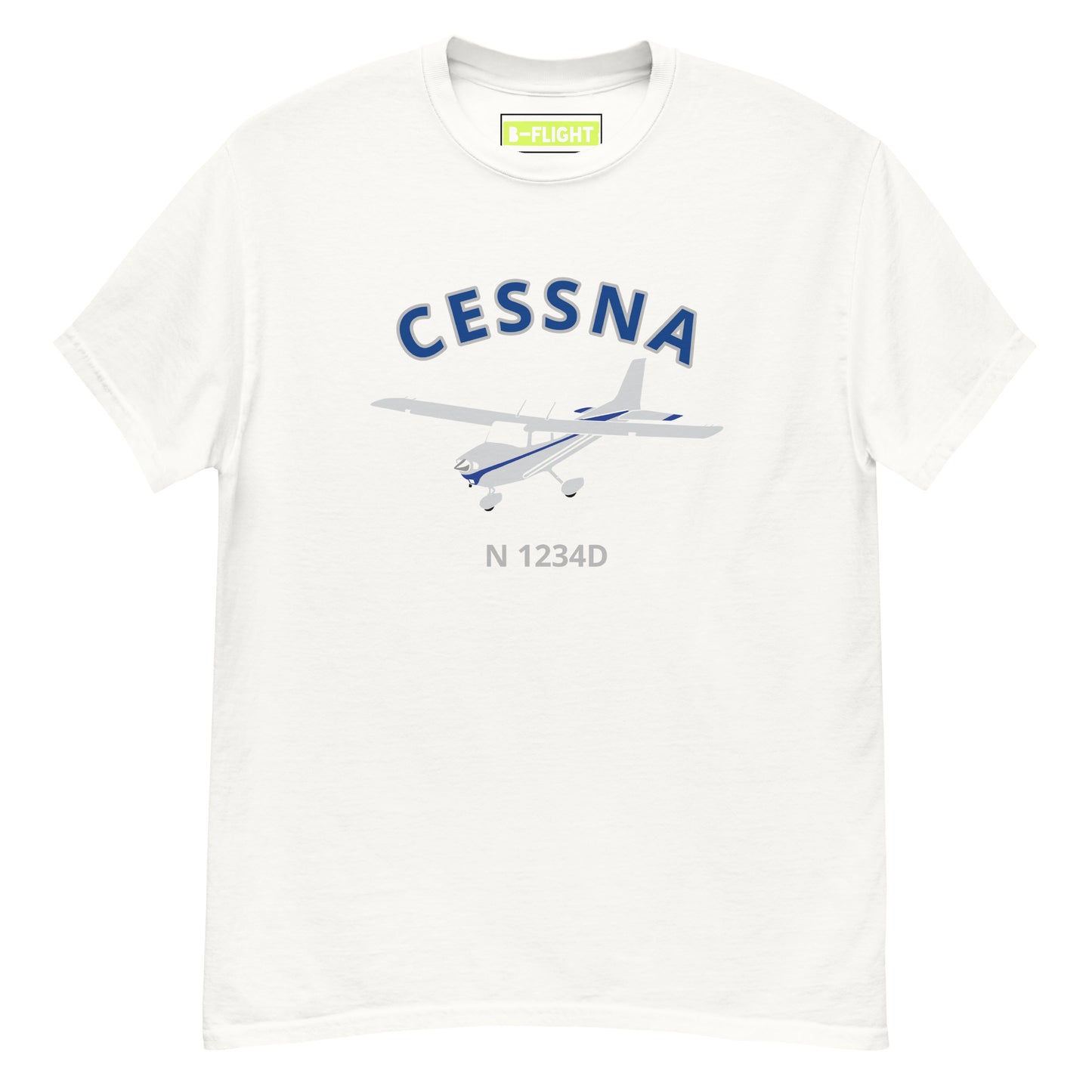 CESSNA 172 Skyhawk Polished grey- blue CUSTOM N Number Men's classic fit aviation tee