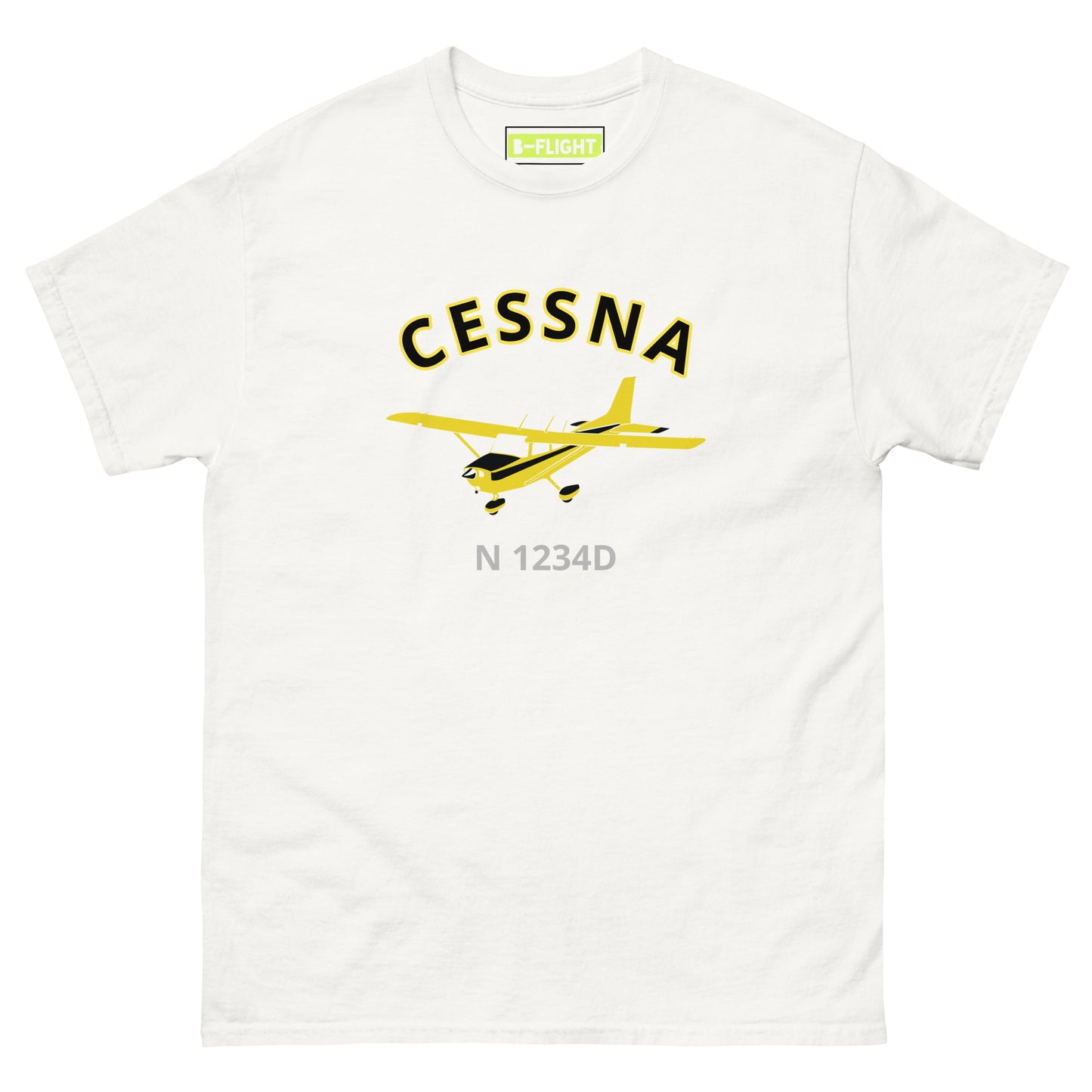 CESSNA 172 Skyhawk Retro yellow CUSTOM N Number Men's classic fit aviation tee