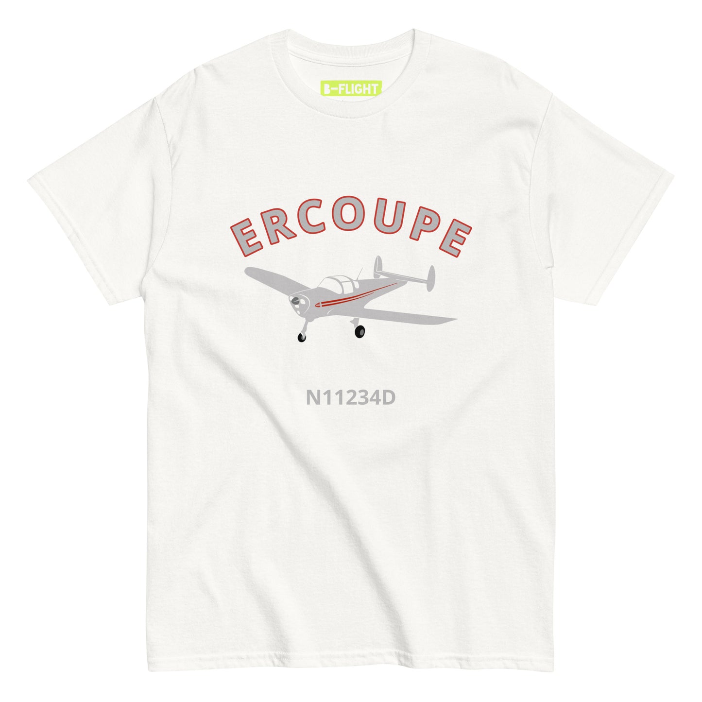 ERCOUPE CUSTOM N NUMBER Printed Short-Sleeve Unisex Classic Fit Aviation T-Shirt