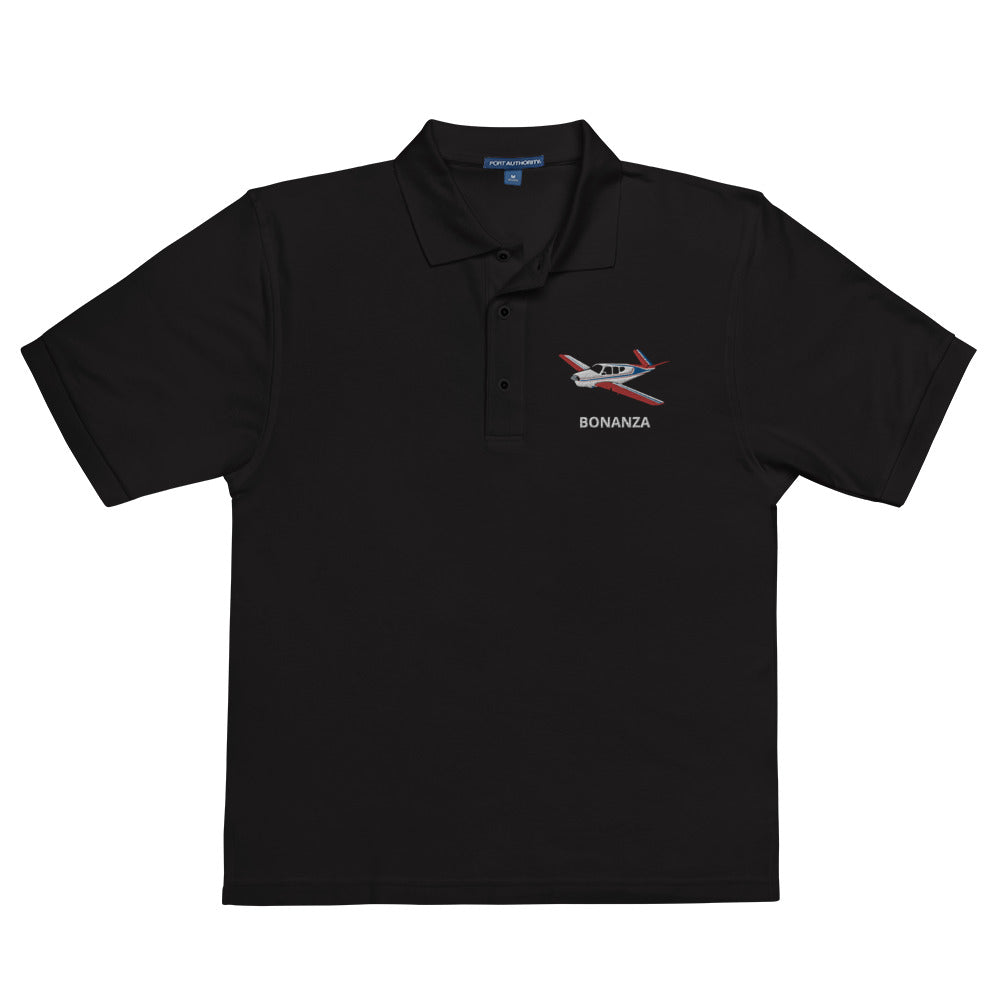 VTAIL BONANZA Tri color 2 stripe Embroidered Men's Premium Aviation Polo