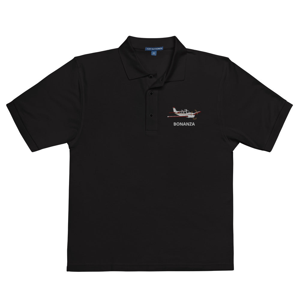 BONANZA F33  Embroidered Men's Aviation Premium Pilot Polo