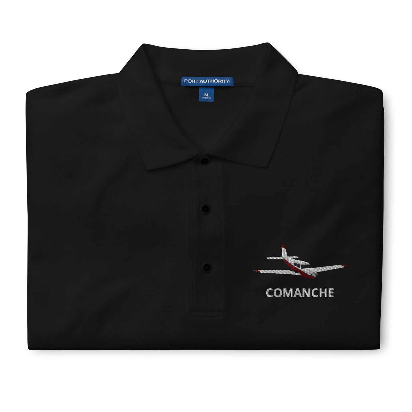 PIPER COMANCHE Embroidered Men's Premium Aviation Polo