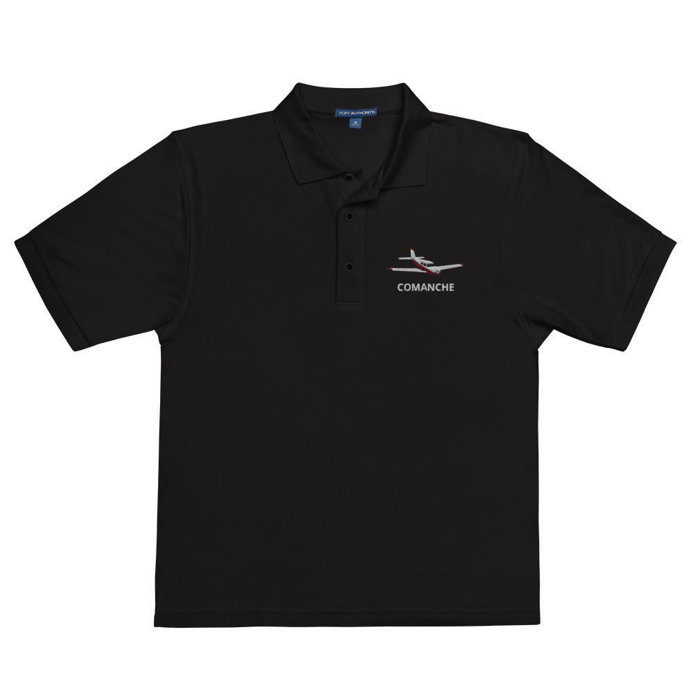 PIPER COMANCHE Embroidered Men's Premium Aviation Polo