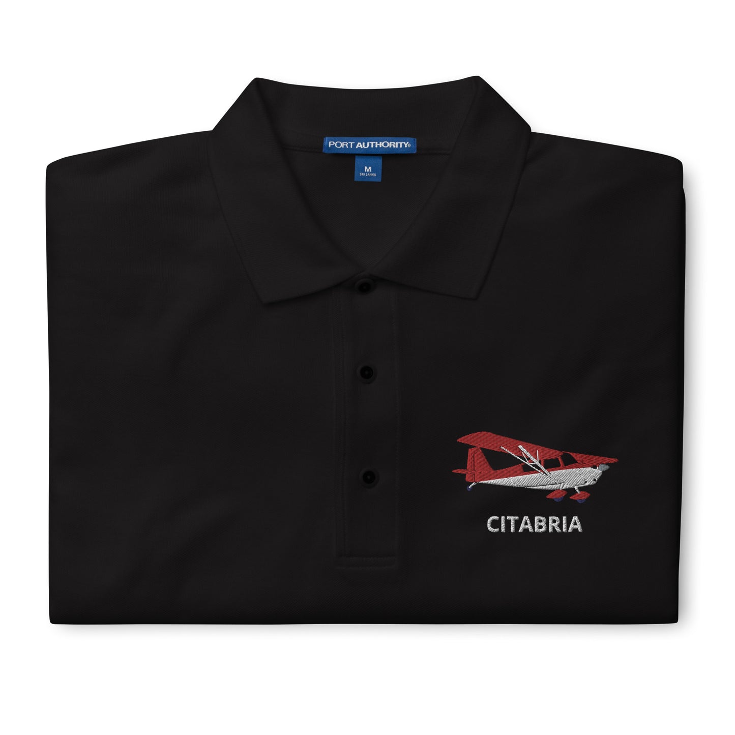 CITABRIA White-Red  Embroidered Men's Premium Aviation Polo