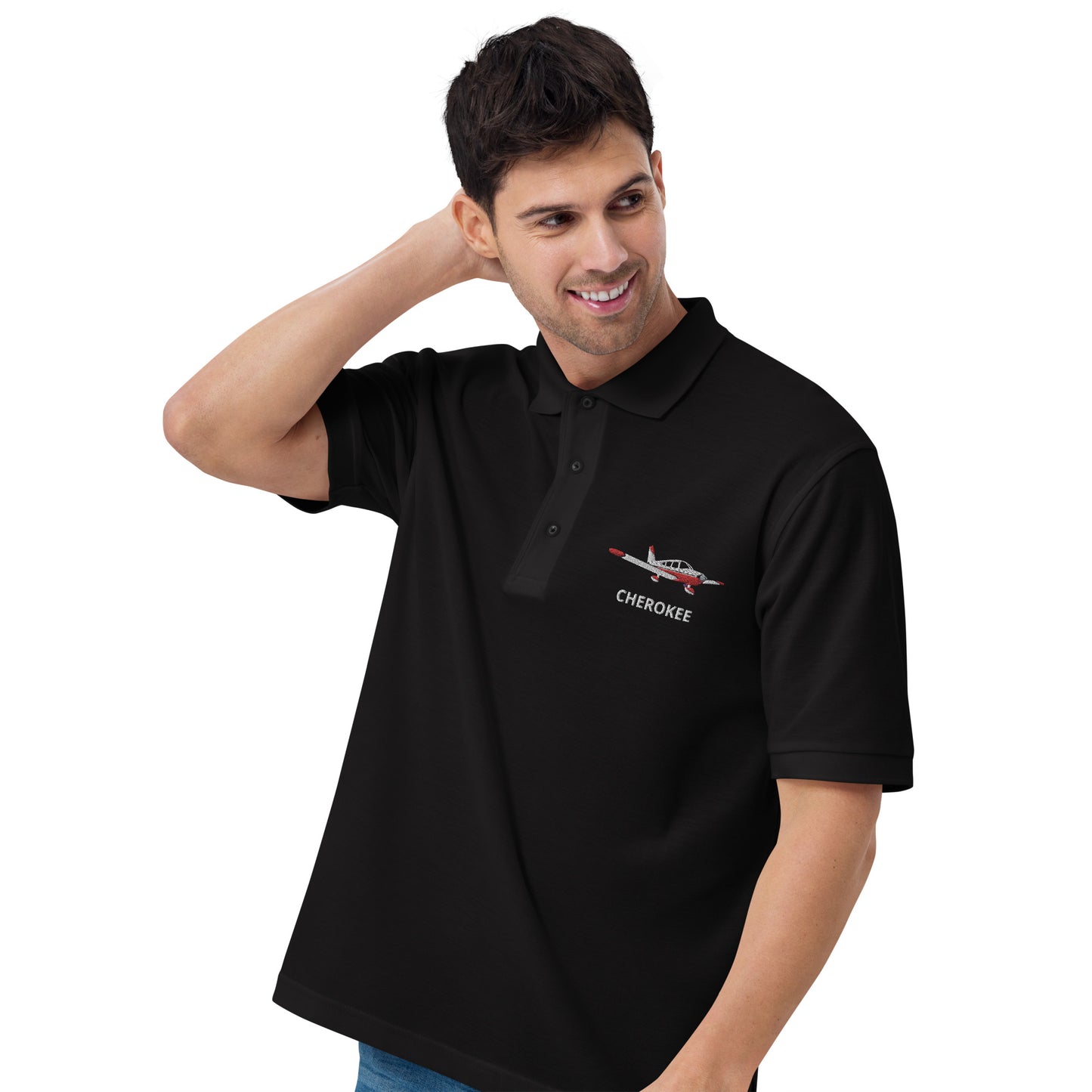 CHEROKEE Embroidered Men's Premium Aviation Polo