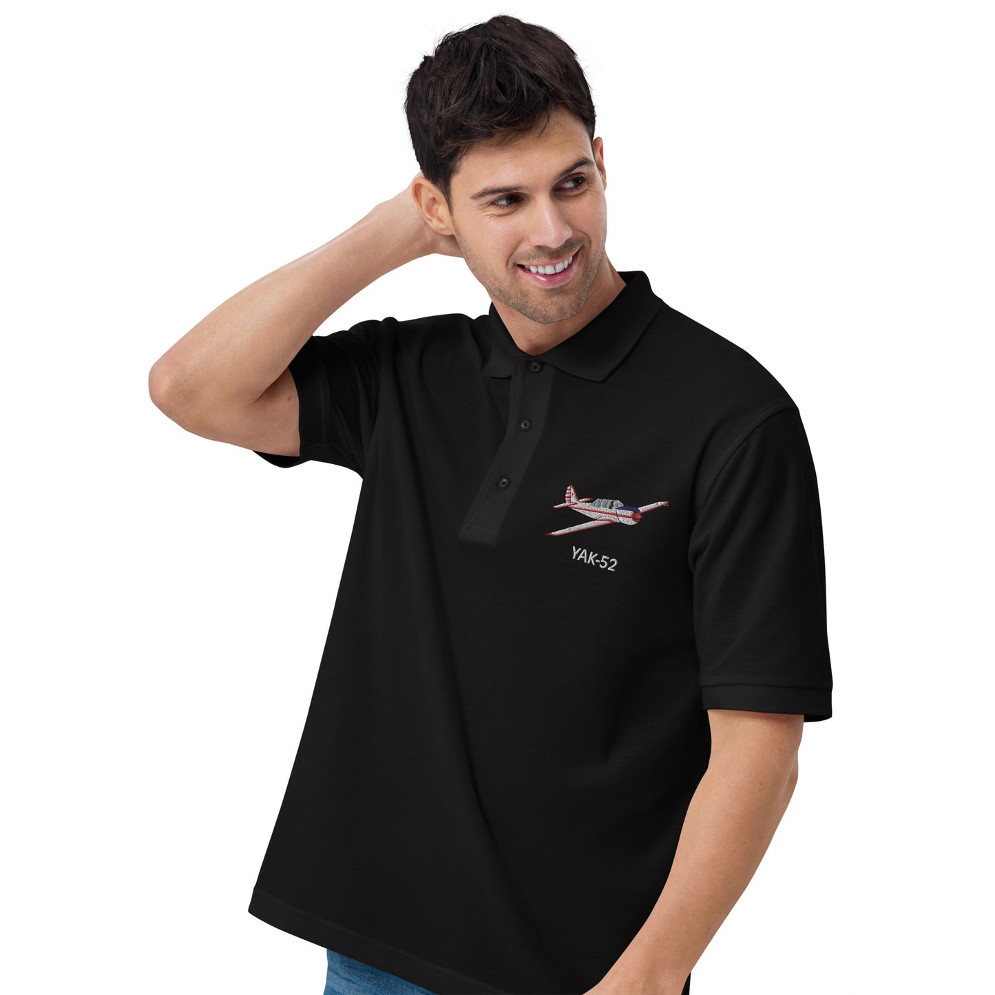 Yak-52 embroidered Aviation Men's Premium Polo