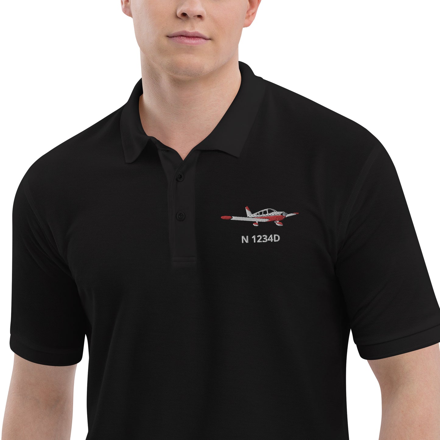 CHEROKEE - CUSTOM N Number Men's Premium Aviation Polo