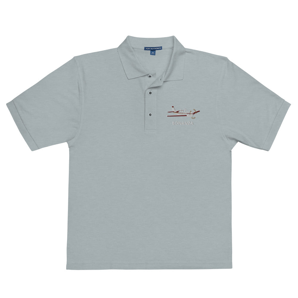 BONANZA F33  Embroidered Men's Aviation Premium Pilot Polo