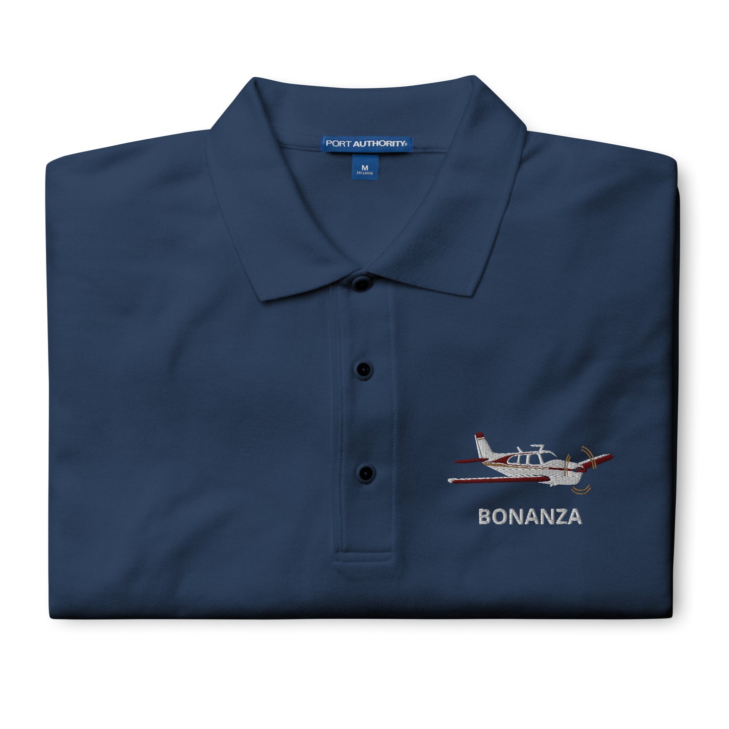 BONANZA F33  Embroidered Men's Aviation Premium Pilot Polo