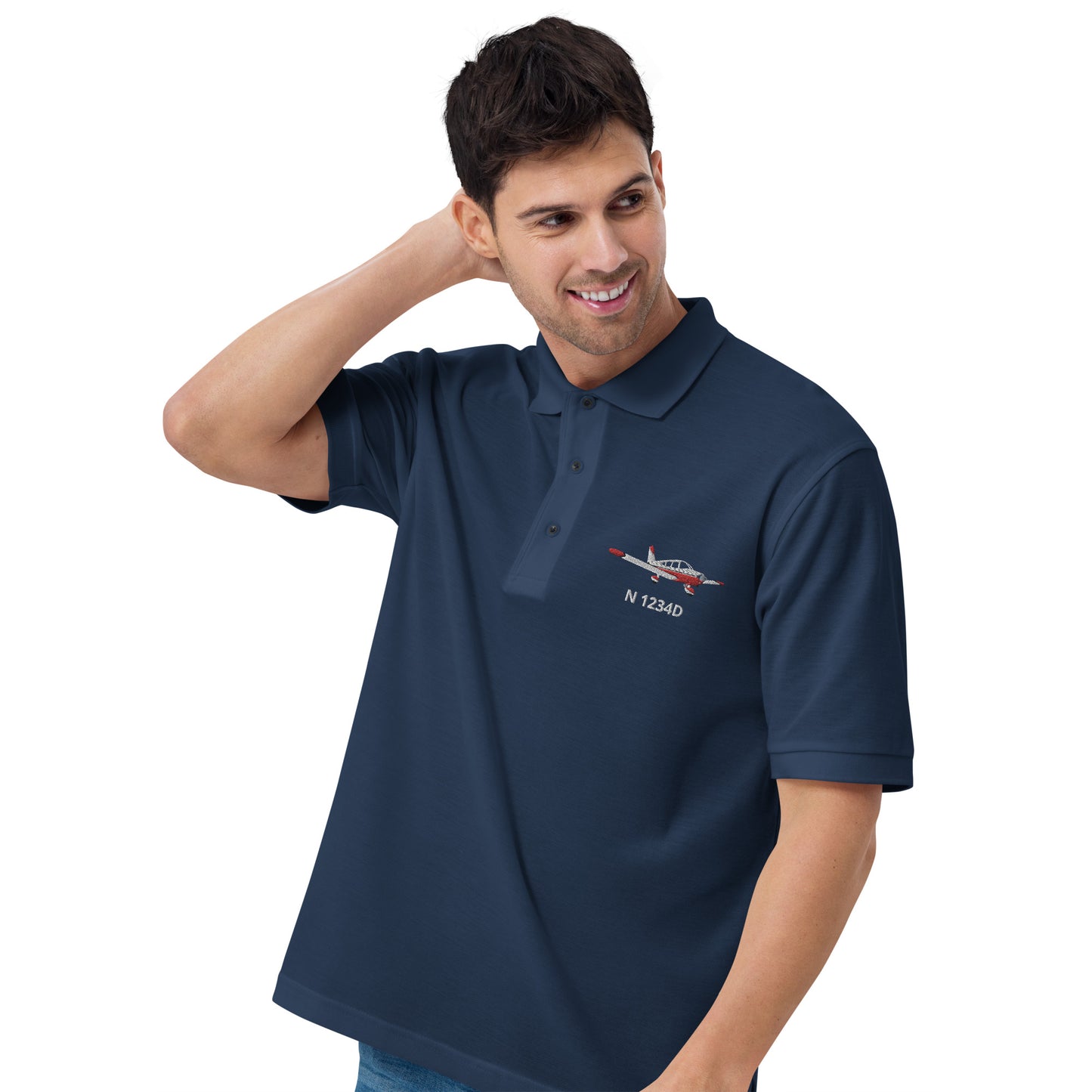 CHEROKEE - CUSTOM N Number Men's Premium Aviation Polo