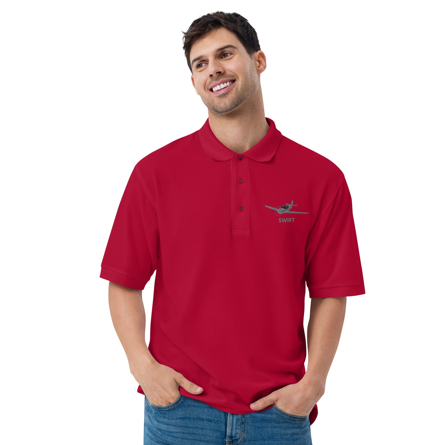 SWIFT Embroidered Men's Premium Aviation Polo