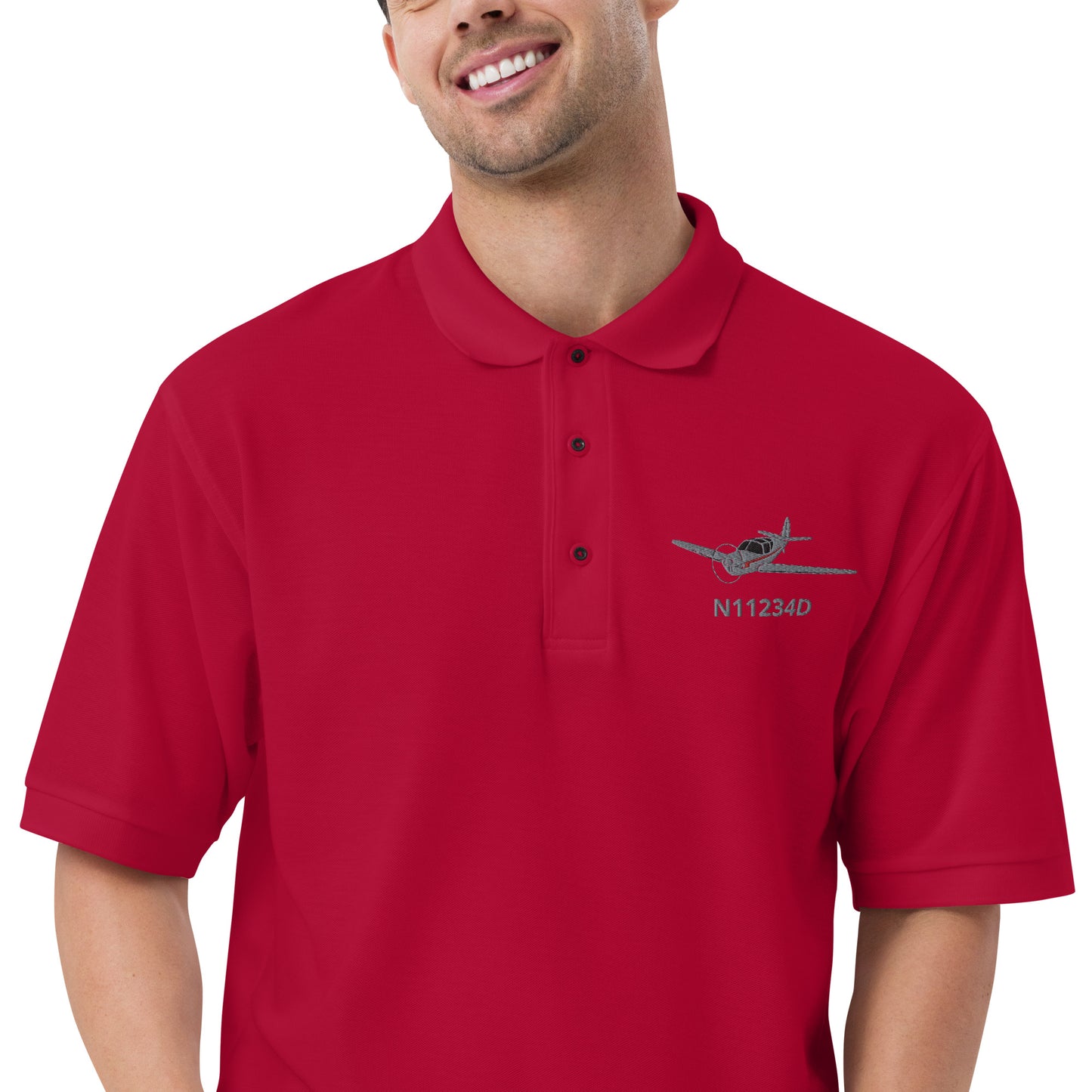 SWIFT CUSTOM N NUMBER Embroidered Men's Premium Aviation Polo